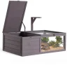 VEVOR Tortoise Habitat 2-Room Wooden Tortoise House with Pull-Out Tray, for Small Animals Indoor Outdoor, Lamp Stand, Large Turtle Enclosure Reptile Cage with Openable Roof, Acrylic Viewing Window