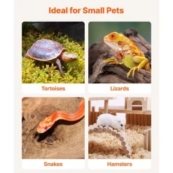 VEVOR Tortoise Habitat 2-Room Wooden Tortoise House with Pull-Out Tray, for Small Animals Indoor Outdoor, Lamp Stand, Large Turtle Enclosure Reptile Cage with Openable Roof, Acrylic Viewing Window