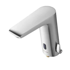 VEVOR Touchless Bathroom Sink Faucet, Automatic Motion Sensor Restroom Toilet Faucet, HandsFree Adjustable Cold Hot Single Handle Water Mixer Battery Operated for 9/16 in Pipe,Brushed Nickel Silver