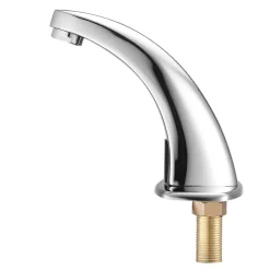 VEVOR Touchless Bathroom Sink Faucet, Automatic Motion Sensor Restroom Toilet Faucet with Hole Cover Plate, Battery Operated,Adjustable Temperature for 9/16 in Pipe Commercial Lavatory,Matte Black