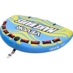 VEVOR Towable Tube for Boating, 4 Riders Inflatable Boat Tubes and Towables, 680 lbs Capacity Water Sport Towable Tube for Boat to Pull - with Fins, Full Nylon Cover, Padded Handles & Safety Valve