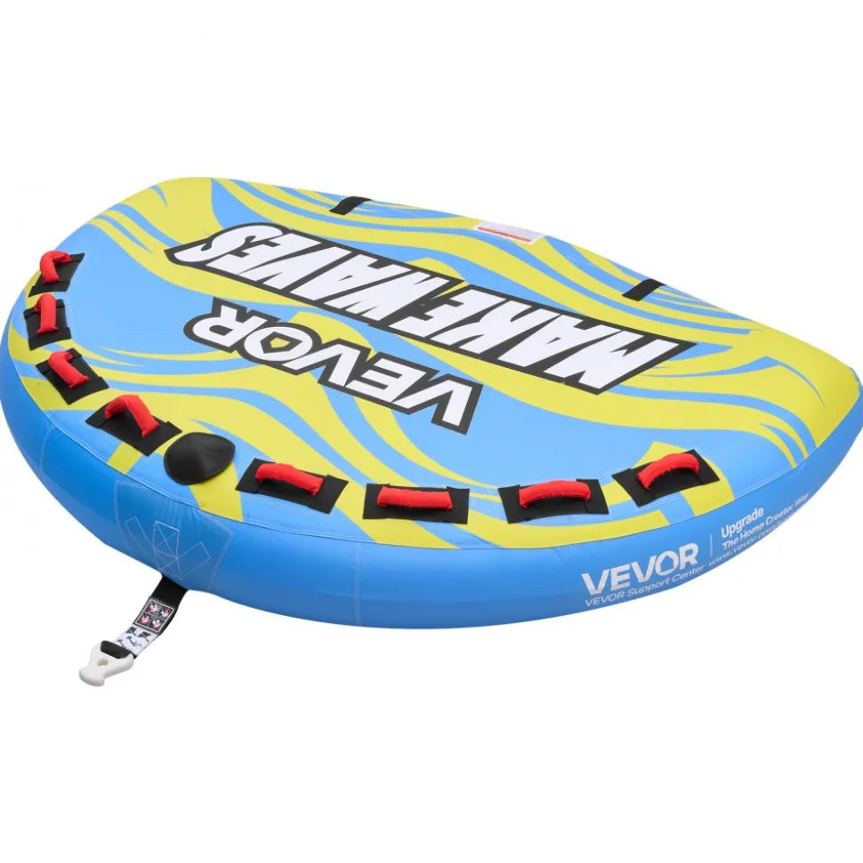 VEVOR Towable Tube for Boating, 4 Riders Inflatable Boat Tubes and Towables, 680 lbs Capacity Water Sport Towable Tube for Boat to Pull - with Fins, Full Nylon Cover, Padded Handles & Safety Valve
