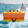 VEVOR Towable Tube for Boating, 1-3 Riders Inflatable Boat Tubes and Towables, 510lbs Water Sport Towable Tube for Boat to Pull - with Full Nylon Cover, 16 Grab Handles, Dual Tow Points & Safety Valve