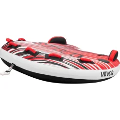 VEVOR Towable Tube for Boating, 3 Riders Inflatable Boat Tubes and Towables, 510 lbs Capacity Water Sport Towable Tube for Boat to Pull - with Fins, Full Nylon Cover, Padded Handles & Safety Valve