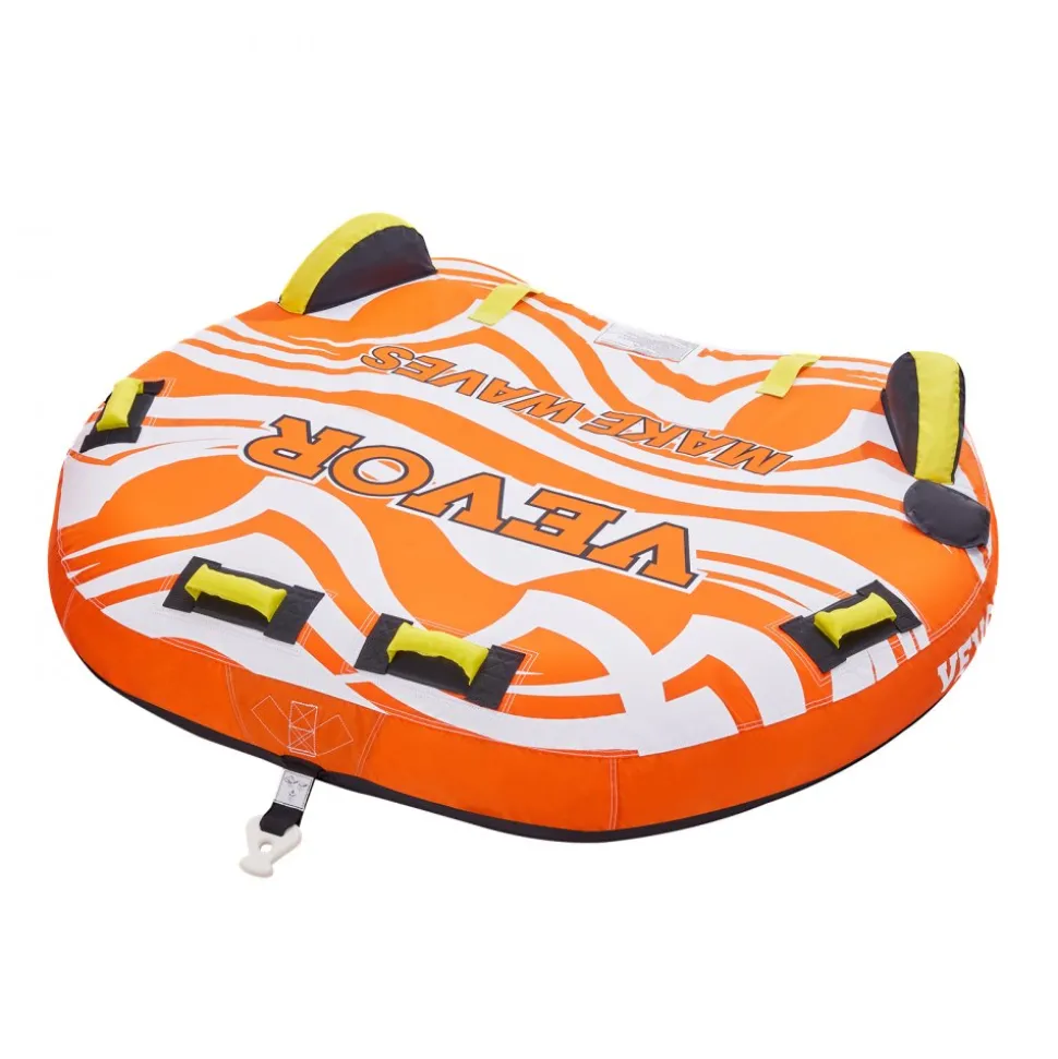 VEVOR Towable Tubes for Boating, 1-2 Riders Inflatable Towable Tube for Boat to Pull, 340lbs Capacity Boat Tubes and Towables for Water Sports - with Fins, Double-Stitched Nylon Cover & Padded Handles