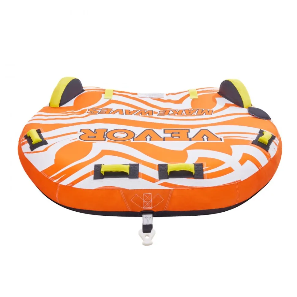 VEVOR Towable Tubes for Boating, 1-2 Riders Inflatable Towable Tube for Boat to Pull, 340lbs Capacity Boat Tubes and Towables for Water Sports - with Fins, Double-Stitched Nylon Cover & Padded Handles