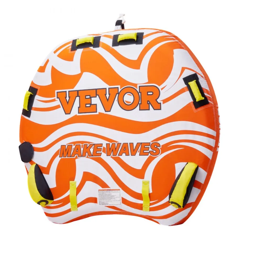 VEVOR Towable Tubes for Boating, 1-2 Riders Inflatable Towable Tube for Boat to Pull, 340lbs Capacity Boat Tubes and Towables for Water Sports - with Fins, Double-Stitched Nylon Cover & Padded Handles
