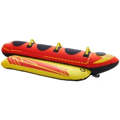 VEVOR Towable Tubes for Boating, 1-3 Riders Inflatable Boat Tubes and Towables, 510lbs Capacity Hot Dog Water Sport Tube for Boat to Pull - with Full Nylon Cover, Padded Handles & Speed Safety Valve