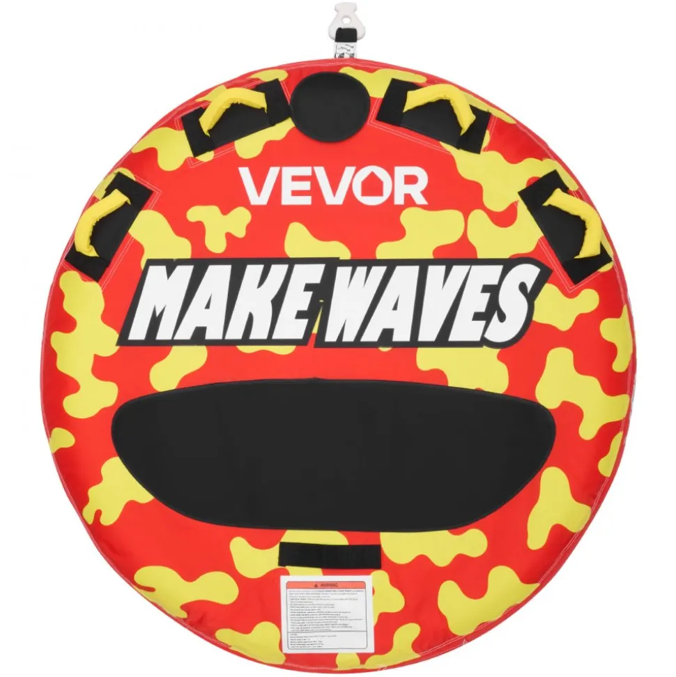 VEVOR Towable Tubes for Boating, 2-Rider Inflatable Boat Tubes and Towables, 340lbs Capacity Water Sport Tube for Boat to Pull - with Anti-Slip Pad, Full Nylon Cover, Padded Handles & Safety Valve