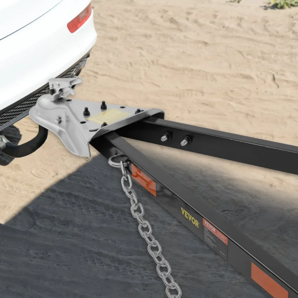 VEVOR Tow Bar, 5500 lbs Towing Capacity with Chains, Powder-Coating Alloy Steel Bumper-Mounted Universal Towing Bar, Coupler Fits 2-Inch Ball Hitch, 39.4-Inch Opening Width, for RV Car Trailer Truck
