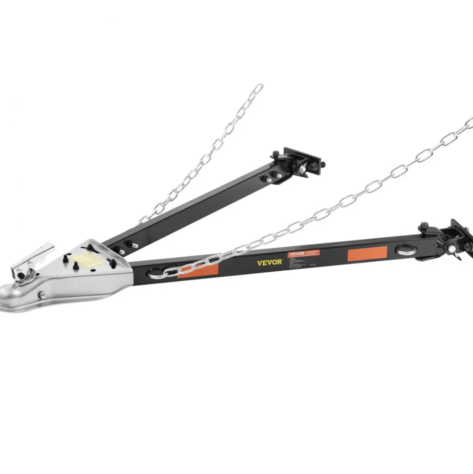 VEVOR Tow Bar, 5500 lbs Towing Capacity with Chains, Powder-Coating Alloy Steel Bumper-Mounted Universal Towing Bar, Coupler Fits 2-Inch Ball Hitch, 39.4-Inch Opening Width, for RV Car Trailer Truck
