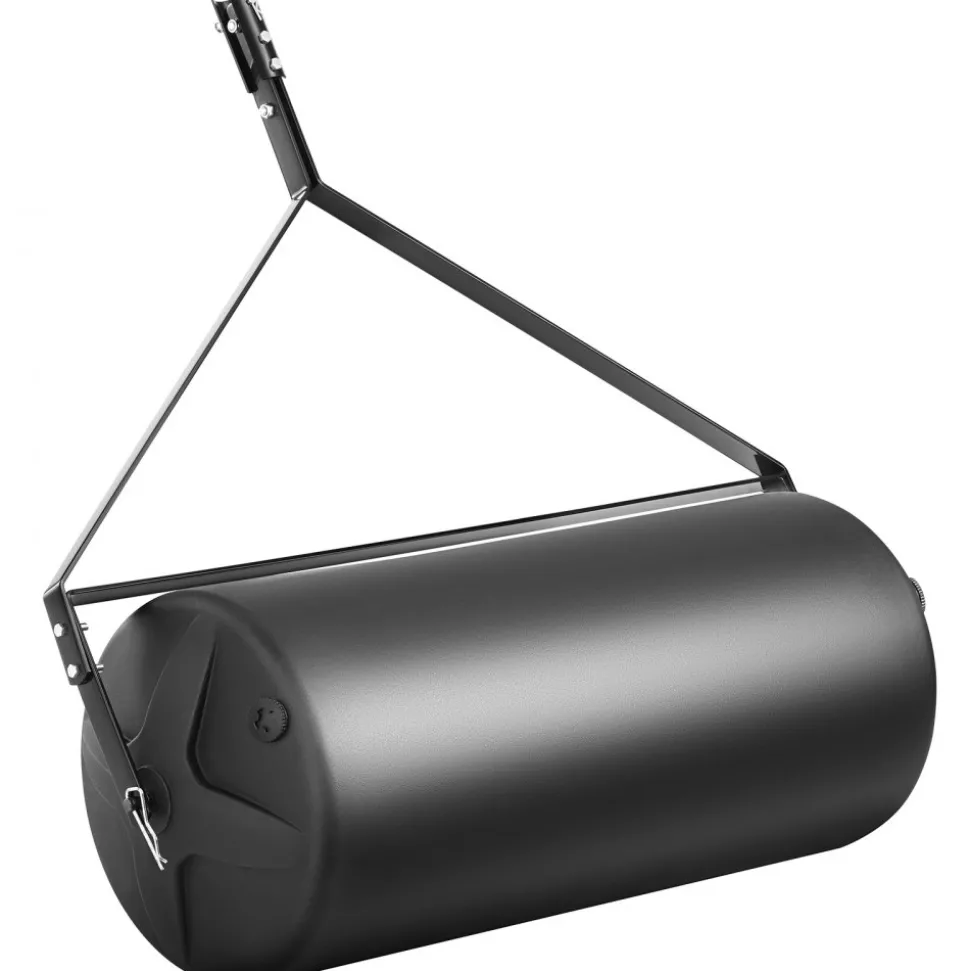 VEVOR Tow Behind Lawn Roller, 400lbs Sand/Water Filled Yard Roller, LLDPE Drum and Steel Frame Sod Roller with Easy-turn Plug, Tow Behind a Tractor or ATV for Lawn, Garden, Farm, Park, Black