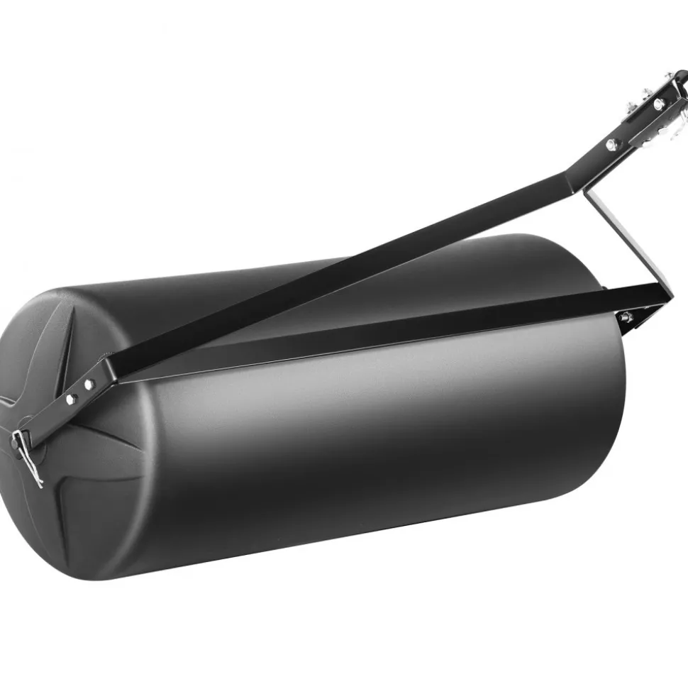 VEVOR Tow Behind Lawn Roller, 400lbs Sand/Water Filled Yard Roller, LLDPE Drum and Steel Frame Sod Roller with Easy-turn Plug, Tow Behind a Tractor or ATV for Lawn, Garden, Farm, Park, Black