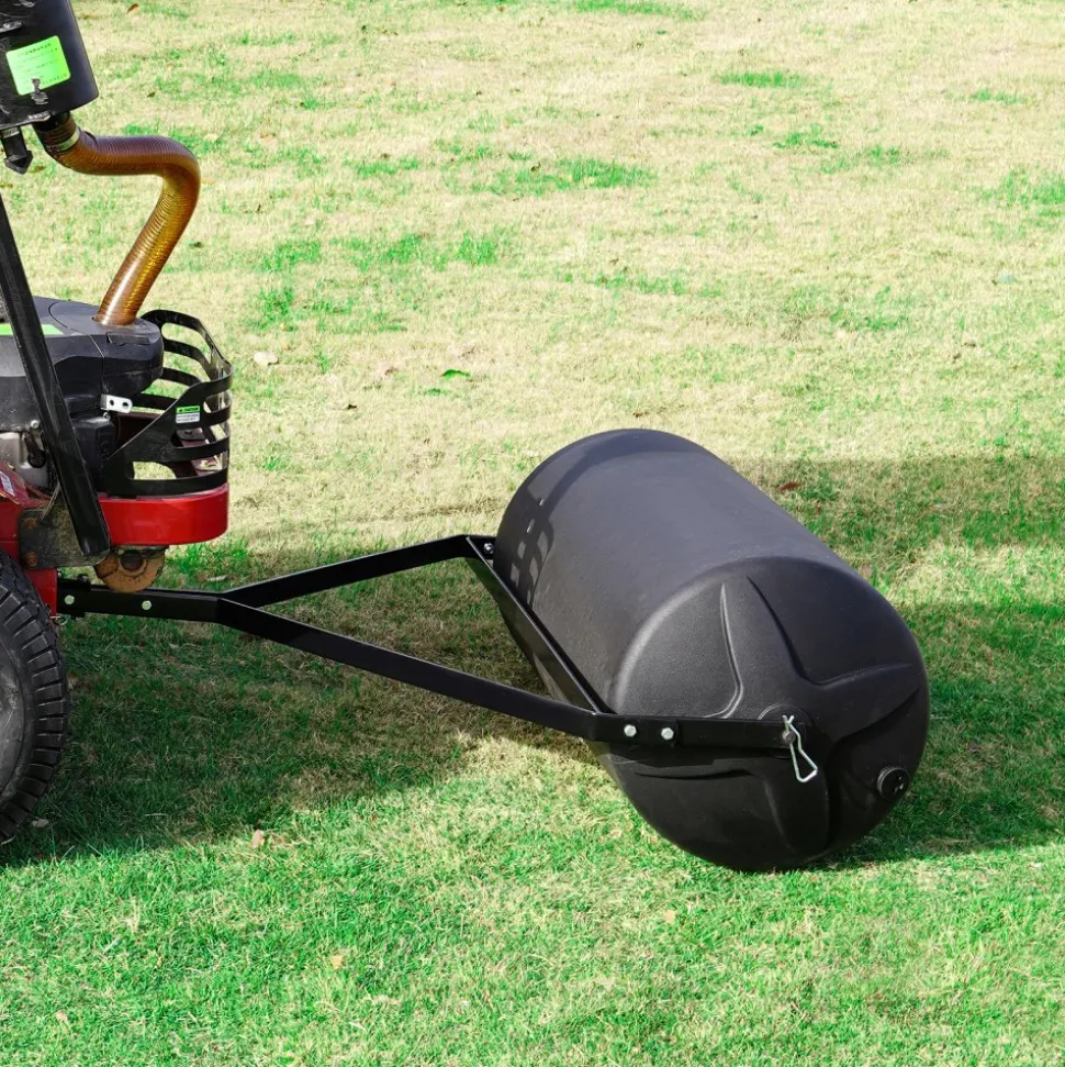 VEVOR Tow Behind Lawn Roller, 400lbs Sand/Water Filled Yard Roller, LLDPE Drum and Steel Frame Sod Roller with Easy-turn Plug, Tow Behind a Tractor or ATV for Lawn, Garden, Farm, Park, Black