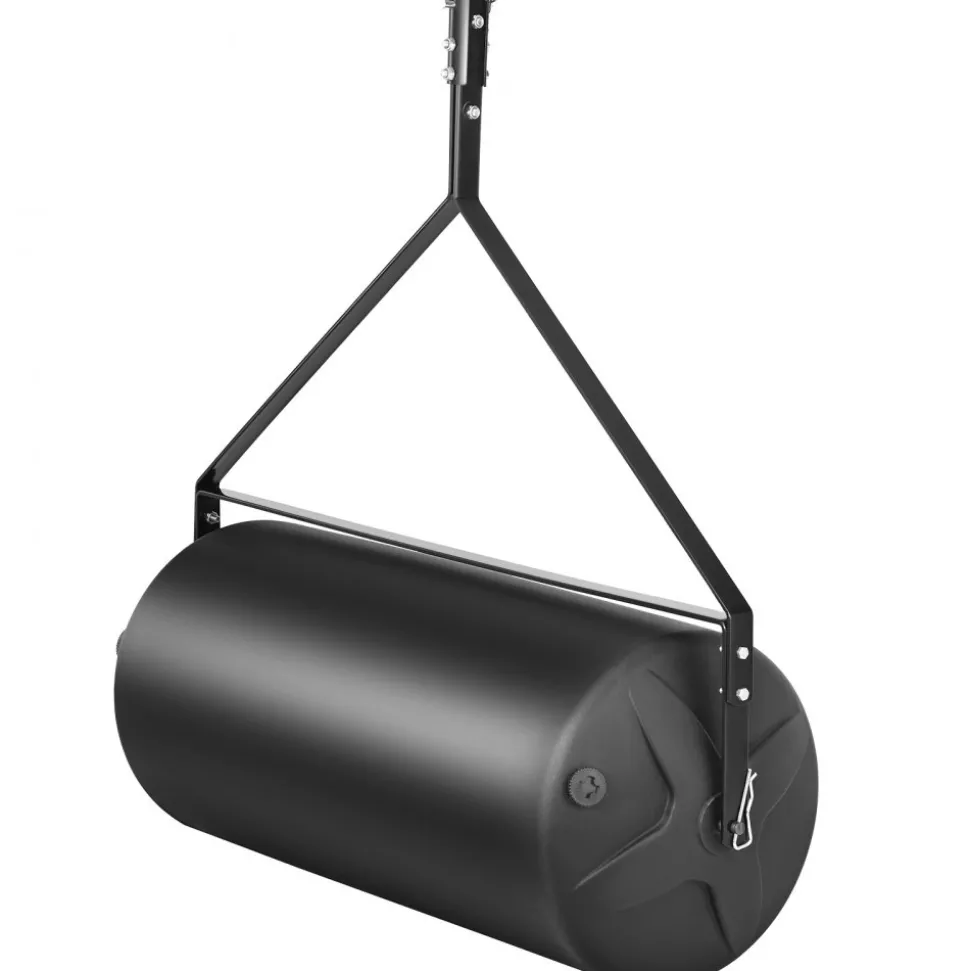 VEVOR Tow Behind Lawn Roller, 400lbs Sand/Water Filled Yard Roller, LLDPE Drum and Steel Frame Sod Roller with Easy-turn Plug, Tow Behind a Tractor or ATV for Lawn, Garden, Farm, Park, Black