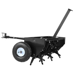 VEVOR Tow Behind Plug Aerator, 40 in Lawn Core Aerator Tool Universal Hitch, 120lbs Weight Capacity, Heavy Duty & Rust-Resistant, Pull Behind Spike Aerators with Tray for Farmland & Garden Tractors