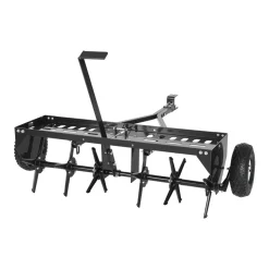 VEVOR Tow Behind Plug Aerator, 40 in Lawn Core Aerator Tool Universal Hitch, 120lbs Weight Capacity, Heavy Duty & Rust-Resistant, Pull Behind Spike Aerators with Tray for Farmland & Garden Tractors