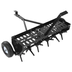 VEVOR Tow Behind Plug Aerator, 40 in Lawn Core Aerator Tool Universal Hitch, 120lbs Weight Capacity, Heavy Duty & Rust-Resistant, Pull Behind Spike Aerators with Tray for Farmland & Garden Tractors