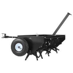 VEVOR Tow Behind Plug Aerator, 48 in Lawn Core Aerator Tool Universal Hitch, 150lbs Weight Capacity, Heavy Duty Pull Behind Spike Aerators with Tray & 10.6 in Wheels, for Farmland & Garden Tractors