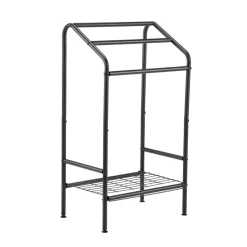 VEVOR Towel Rack, 3 Bars Outdoor Towel Holder with Metal Base, Freestanding Pool Towel Hanger Stand Next to Hot Tub, Outdoor Indoor Quilt Drying Rack Organizer, Ideal for Pool, Bathroom, Spa, Black
