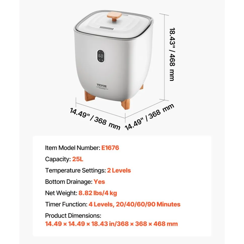 VEVOR Towel Warmers for Bathroom, 25 L Towel Warmer Bucket with Auto Shut Off for Spa Fits up to 5 Oversized Bath Towels, Blankets, Clothes, Bathrobes, PJ's and More