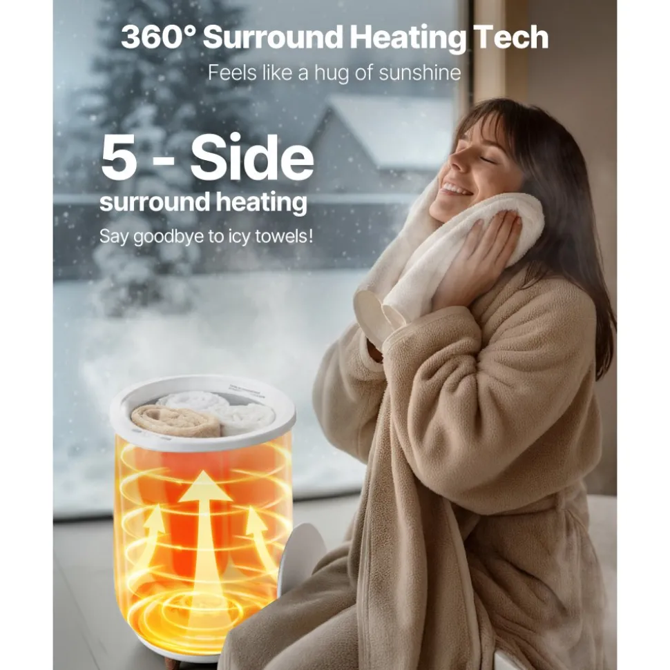 VEVOR Towel Warmers for Bathroom, Towel Warmer Bucket Auto Shut Off for Spa Fits up to 3 Oversized Bath Towels, Blankets, Clothes, Bathrobes, PJ's and More