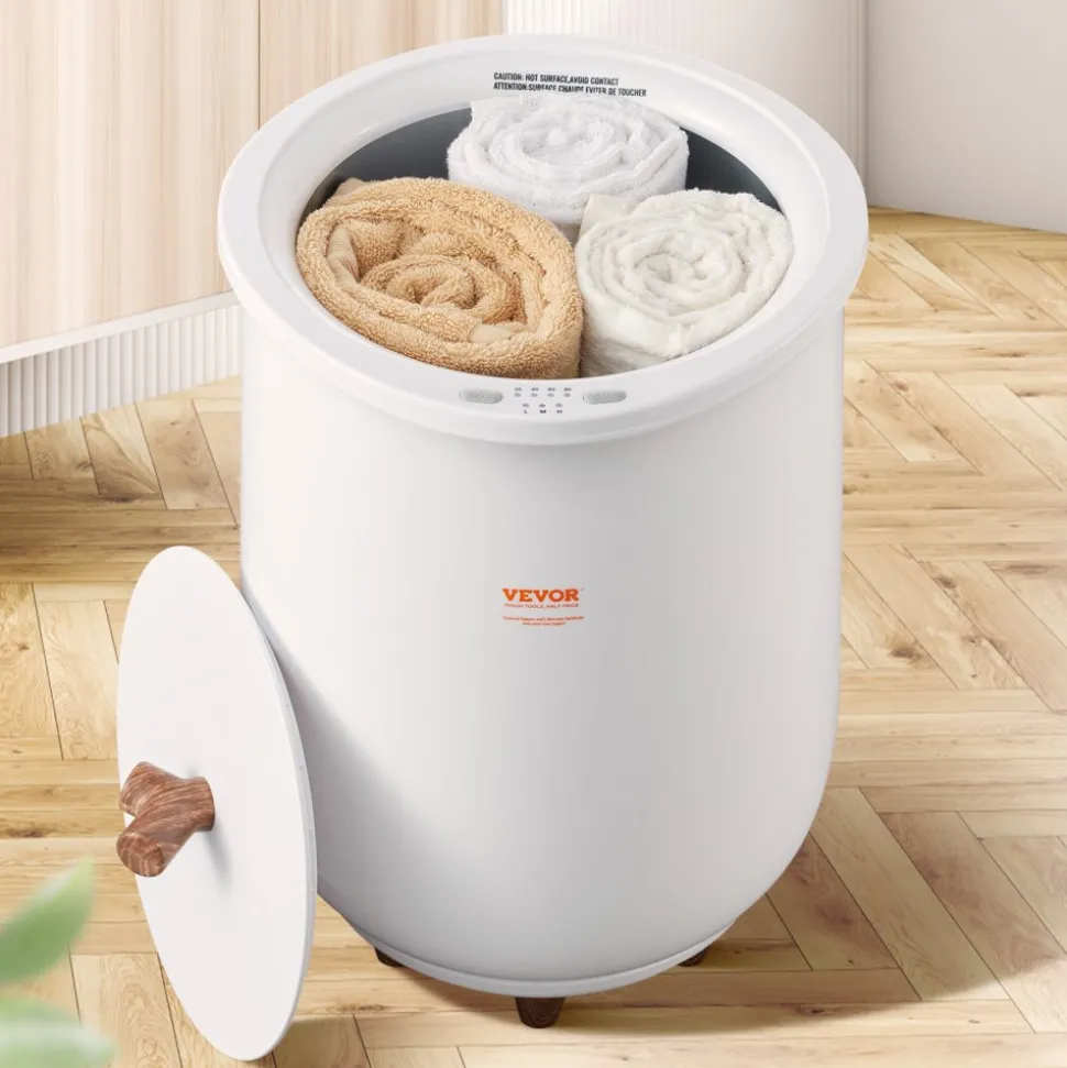 VEVOR Towel Warmers for Bathroom, Towel Warmer Bucket Auto Shut Off for Spa Fits up to 3 Oversized Bath Towels, Blankets, Clothes, Bathrobes, PJ's and More