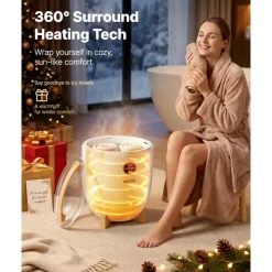 VEVOR Towel Warmers for Bathroom 12L Heated Towel Bucket with LED Display, Rapid Heating, 4 Adjustable Timer for 15/30/45/60 Min, Auto Shut Off, Fits Towels, Blankets, Bathrobes, for Women, White