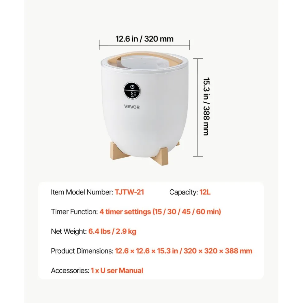 VEVOR Towel Warmers for Bathroom, Towel Warmer Bucket with Child Lock & High-Temp Indicator & 24H Delay Timer & Auto Shut Off Fits up to 4 Oversized Bath Towels, Blankets, Clothes, Bathrobes and More