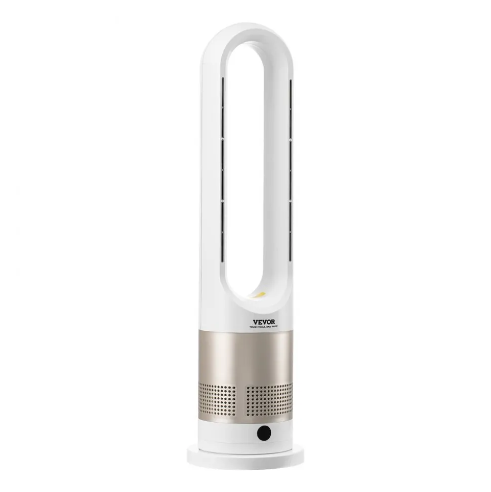 VEVOR Tower Fan Bladeless, 16 ft/s Velocity Quiet Floor Fan that Blows Cold & Heating Air, 80° Oscillating Fans with 8 Speeds, 9H Timer, Standing Fans with Remote Control for Bedroom, Office, Home