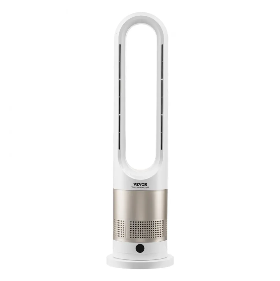 VEVOR Tower Fan Bladeless, 16 ft/s Velocity Quiet Floor Fan that Blows Cold & Heating Air, 80° Oscillating Fans with 8 Speeds, 9H Timer, Standing Fans with Remote Control for Bedroom, Office, Home