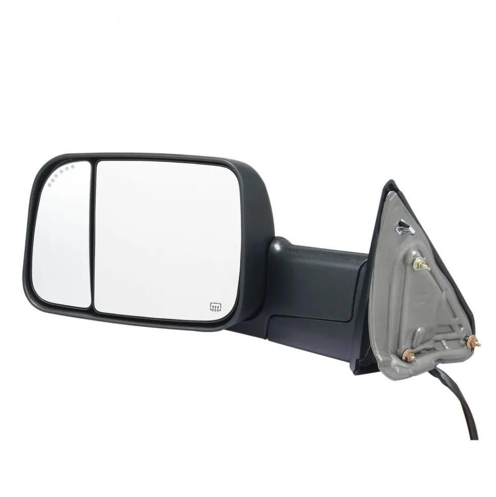 VEVOR Towing Mirrors, for 2009-2018 Dodge Ram 1500, 2010-2018 Ram 2500 3500, 2019-2023 Ram 1500 Classic Model, Power Heated with Signal Light & Puddle Light, Manual Controlling Flipping Folding, Black