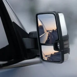 VEVOR Towing Mirrors, Left & Right Pair Set for Chevrolet Silverado (2003-2007)/GMC/Cadillac, Power Heated Tow Mirror with Signal Light, Manual Controlling Telescoping Folding, Heating Defrost, Silver