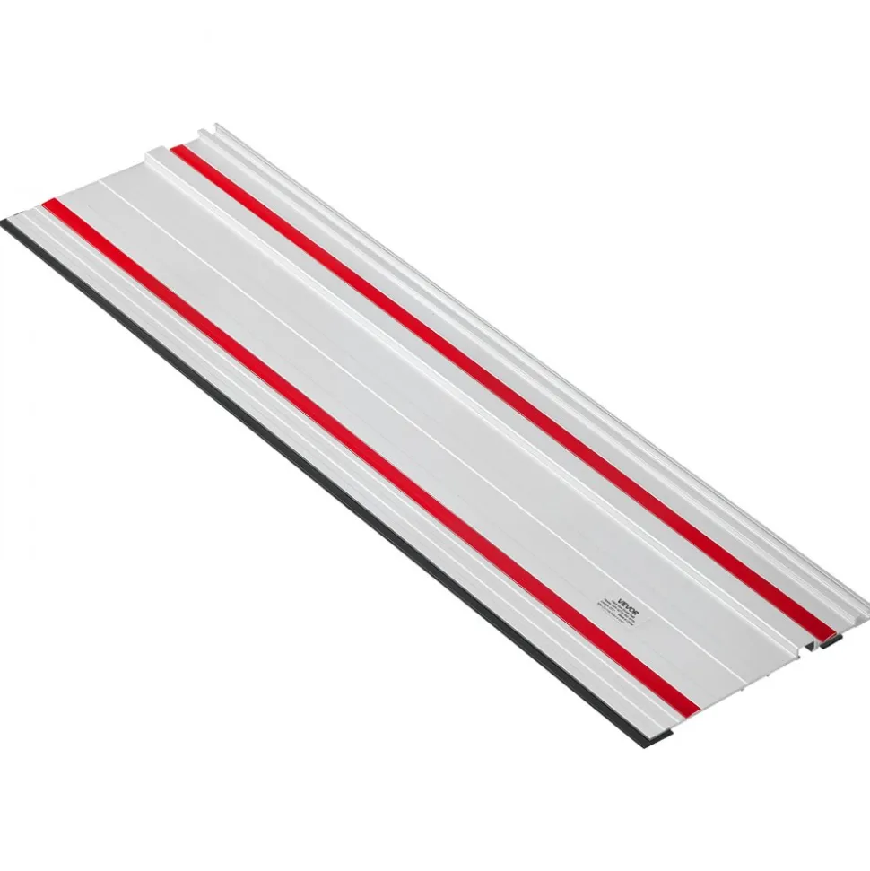 VEVOR Track Saw Guide Rail, 110-Inch Cutting Range, Kit Includes 4 x 27.5 in Aluminum Extruded Guide Rails and 3 Connectors, Compatible with Makita, Festool & WEN Track Saws, for Woodworking Projects