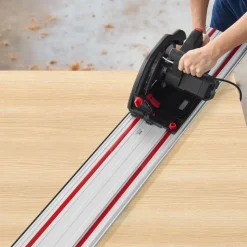 VEVOR Track Saw Guide Rail, 110-Inch Cutting Range, Kit Includes 4 x 27.5 in Aluminum Extruded Guide Rails and 3 Connectors, Compatible with Makita, Festool & WEN Track Saws, for Woodworking Projects