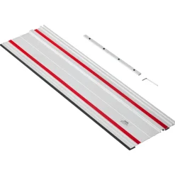 VEVOR Track Saw Guide Rail, 55-Inch Cutting Range, Kit Includes 2 x 27.5 in Aluminum Extruded Guide Rails and 1 Connector, Compatible with Makita, Festool & WEN Track Saws, for Woodworking Projects