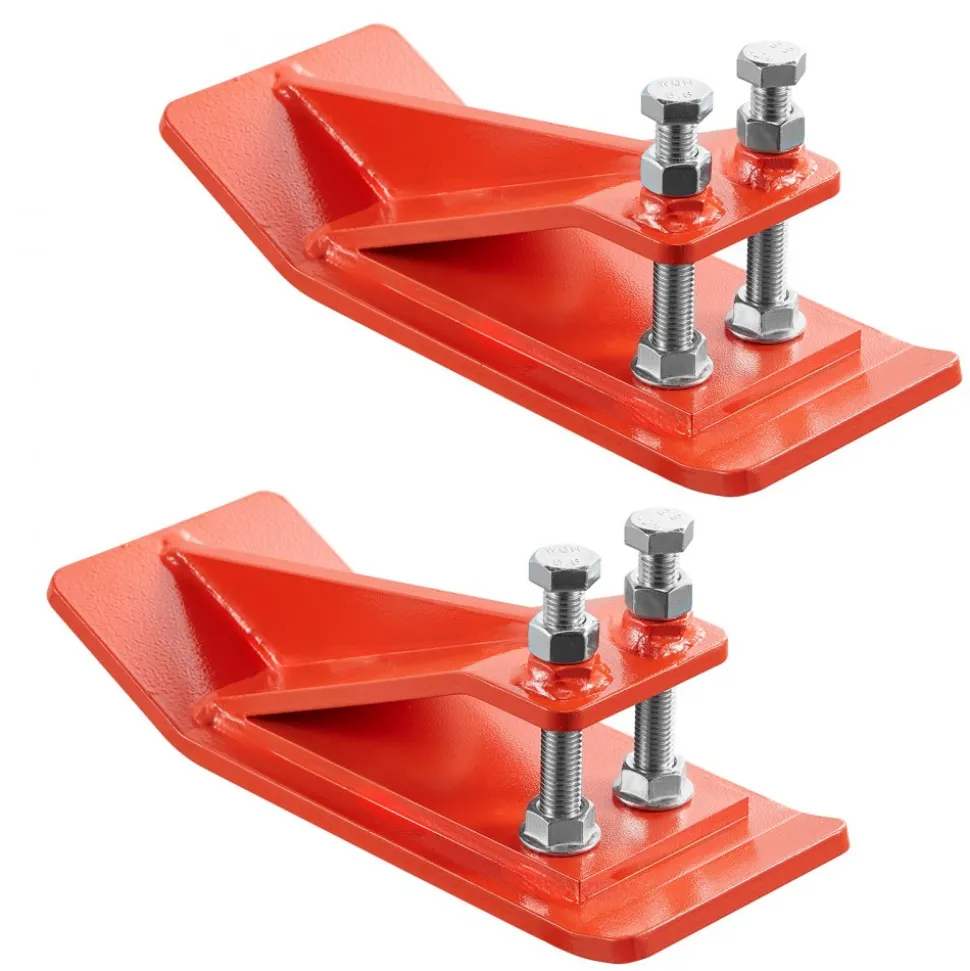 VEVOR Tractor Bucket Protector, 2PCS Heavy Duty Steel Bucket Edge Protectors, Edge Tamer Anti-Skid Device with Double Hexagon Lock Nuts and Bolts, for Snow, Leave Removal & Spreading Gravel (Orange)