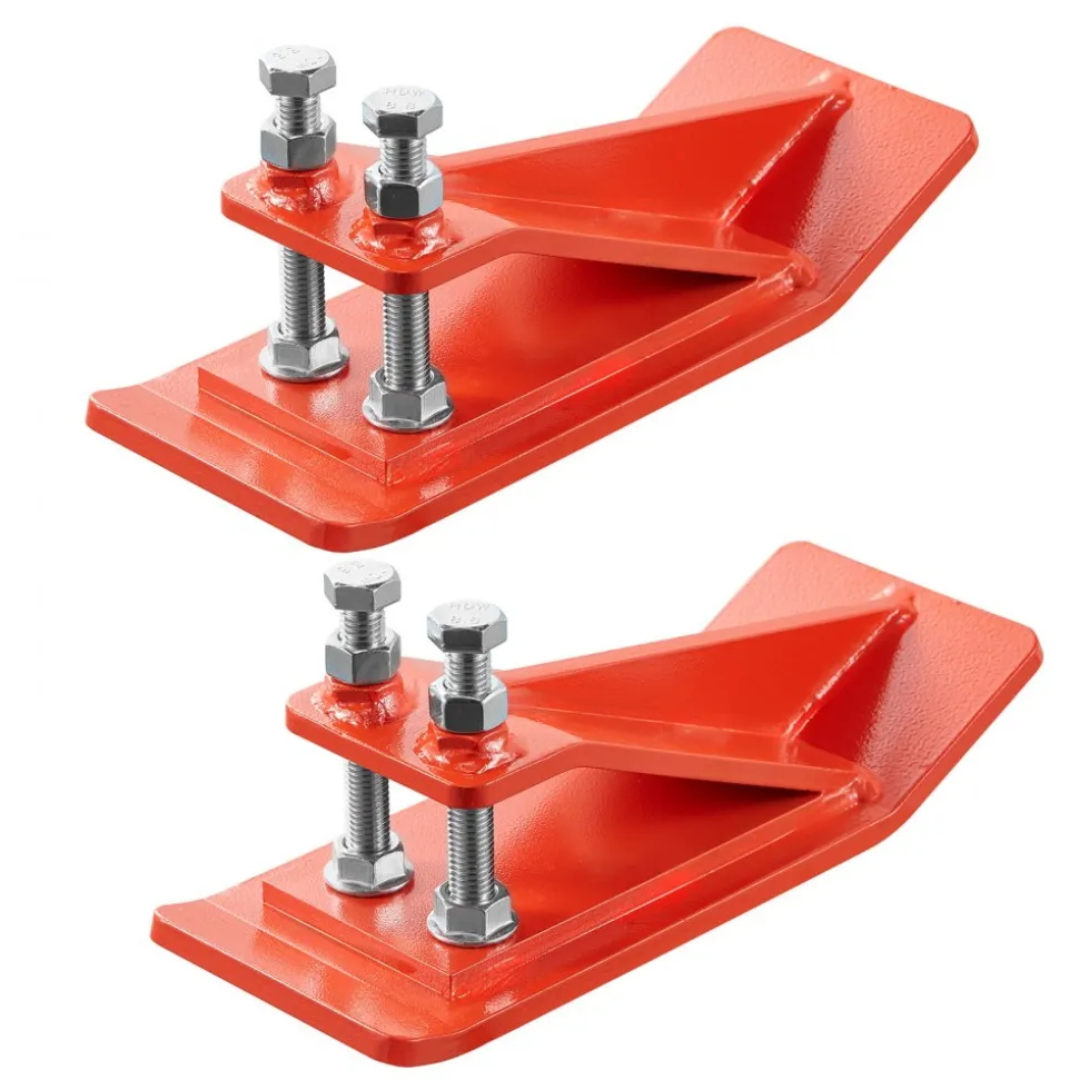 VEVOR Tractor Bucket Protector, 2PCS Heavy Duty Steel Bucket Edge Protectors, Edge Tamer Anti-Skid Device with Double Hexagon Lock Nuts and Bolts, for Snow, Leave Removal & Spreading Gravel (Orange)