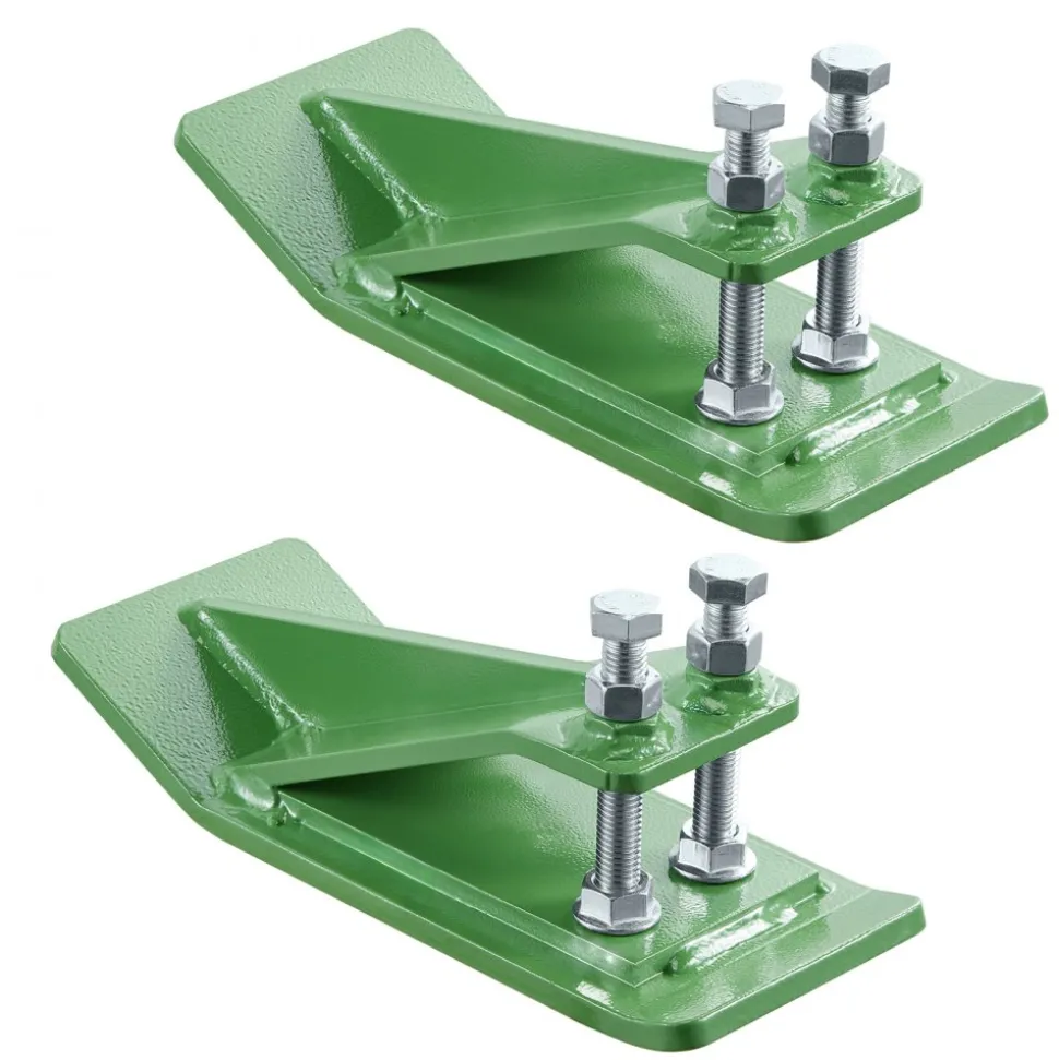 VEVOR Tractor Bucket Protector, 2PCS Heavy Duty Steel Bucket Edge Protectors, Edge Tamer Anti-Skid Device with Double Hexagon Lock Nuts and Bolts, for Snow, Leave Removal & Spreading Gravel (Green)
