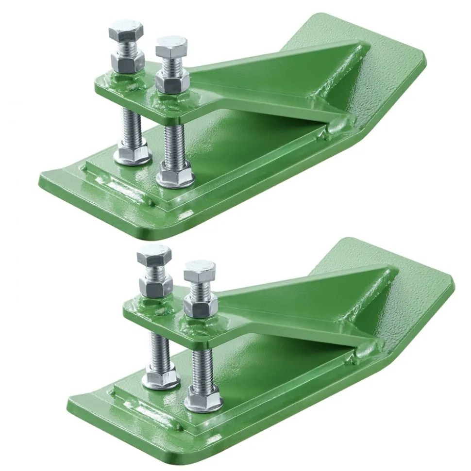 VEVOR Tractor Bucket Protector, 2PCS Heavy Duty Steel Bucket Edge Protectors, Edge Tamer Anti-Skid Device with Double Hexagon Lock Nuts and Bolts, for Snow, Leave Removal & Spreading Gravel (Green)
