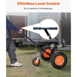 VEVOR Trailer Dolly, 1200lbs Tongue Weight Capacity, Carbon Steel Trailer Mover with 2 inch Ball, 15.2 inch Pneumatic Tires, Portable Tow Dolly for Moving RV Trailer