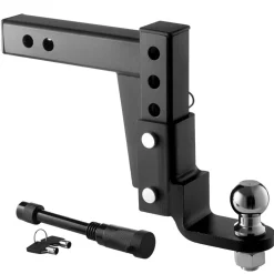 VEVOR Trailer Hitch Ball Mount, Fit 2-Inch Receiver, Adjustable Trailer Hitch with 2 Inch Ball & Pin, 7500 lbs GTW, 9.5 Inch Drop, Towing Ball Mounts for RVs, Off-Road Vehicles and Trucks, Black