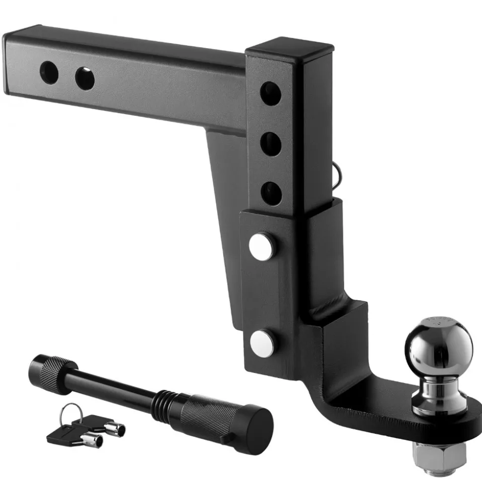 VEVOR Trailer Hitch Ball Mount, Fit 2-Inch Receiver, Adjustable Trailer Hitch with 2 Inch Ball & Pin, 7500 lbs GTW, 9.5 Inch Drop, Towing Ball Mounts for RVs, Off-Road Vehicles and Trucks, Black