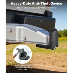 VEVOR Trailer Hitch Lock, Fits for 1-7/8 in, 2 in, 2-5/16 in Couplers, Heavy-Duty Anti-Theft Trailer Ball Lock with 3 Keys, Prying-Resistant & Impact-Resistant, Fits for RVs, Boats, Trailers, Black