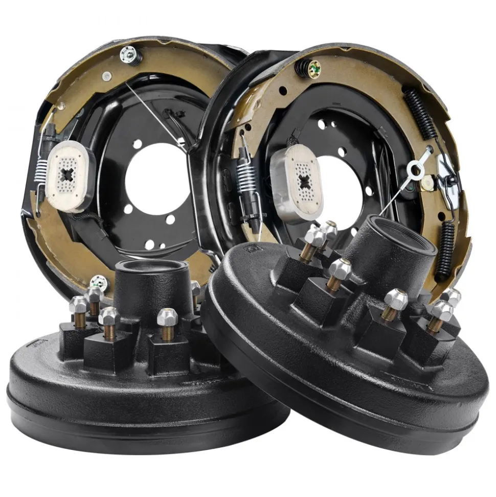 VEVOR Trailer Hub Drum Kits 8 on 6.5" B.C. with 12" x 2" Electric Brakes, Self-Adjusting Trailer Brake Assembly for 7000 lbs Axle, 5-Hole Mounting, Backing Plates for Brake System Part Replacement