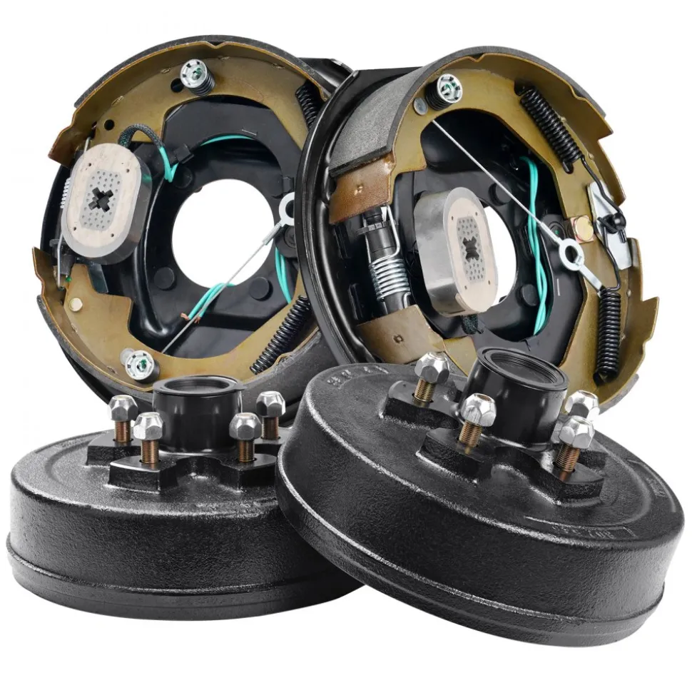 VEVOR Trailer Hub Drum Kits 5 on 4.5" B.C. with 10" x 2-1/4" Electric Brakes, Self-Adjusting Trailer Brake Assembly for 3500 lbs Axle, 4-Hole Mounting, Backing Plates for Brake System Part Replacement