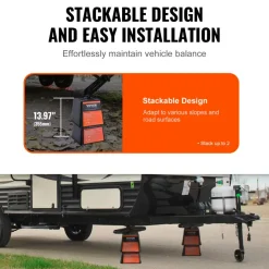 VEVOR Trailer Jack Block, 6000 lbs Capacity per RV Leveling Block, High-quality Polypropylene RV Camper Stabilizer Blocks, RV Travel Accessories Use for Any Tongue Jack, Post, Foot, 5th Wheels, 4-Pack