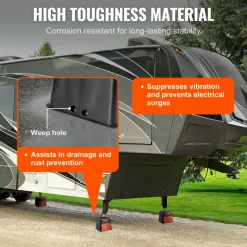 VEVOR Trailer Jack Block, 6000 lbs Capacity per RV Leveling Block, High-quality Polypropylene RV Camper Stabilizer Blocks, RV Travel Accessories Use for Any Tongue Jack, Post, Foot, 5th Wheels, 4-Pack