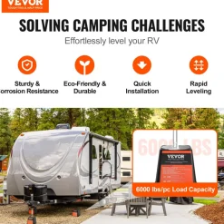 VEVOR Trailer Jack Block, 6000 lbs Capacity per RV Leveling Block, High-quality Polypropylene RV Camper Stabilizer Blocks, RV Travel Accessories Use for Any Tongue Jack, Post, Foot, 5th Wheels, 4-Pack