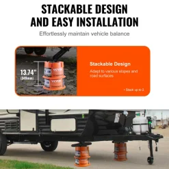 VEVOR Trailer Jack Block, 2000 lbs Capacity per RV Leveling Block, High-quality Polypropylene RV Camper Stabilizer Blocks, RV Travel Accessories Use for Any Tongue Jack, Post, Foot, 5th Wheels, 2-Pack